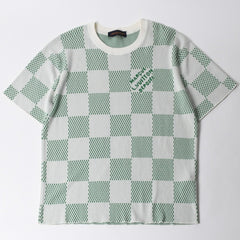 Very Good Condition LOUIS VUITTON 24SS Knit T-shirt RM241 AUR HQN85W Size XL Green White Used 4a008298