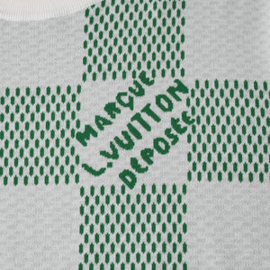 Very Good Condition LOUIS VUITTON 24SS Knit T-shirt RM241 AUR HQN85W Size XL Green White Used 4a008298