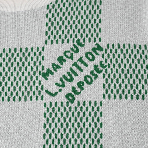 Very Good Condition LOUIS VUITTON 24SS Knit T-shirt RM241 AUR HQN85W Size XL Green White Used 4a008298