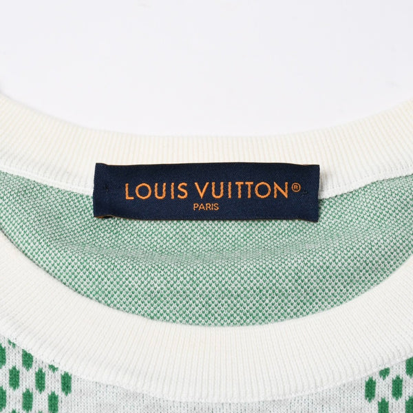 Very Good Condition LOUIS VUITTON 24SS Knit T-shirt RM241 AUR HQN85W Size XL Green White Used 4a008298