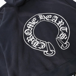 極美品 CHROME HEARTS クロムハーツ パーカー スウェット オールドホースシュー フーディー Old Horseshoe Hoodie 黒 ブラック サイズL 中古 4a008299
