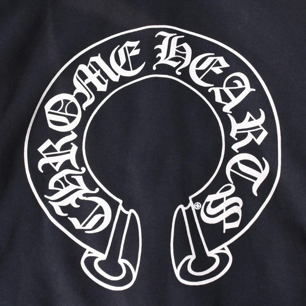 極美品 CHROME HEARTS クロムハーツ パーカー スウェット オールドホースシュー フーディー Old Horseshoe Hoodie 黒 ブラック サイズL 中古 4a008299