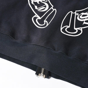 極美品 CHROME HEARTS クロムハーツ パーカー スウェット オールドホースシュー フーディー Old Horseshoe Hoodie 黒 ブラック サイズL 中古 4a008299