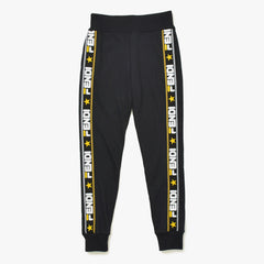 FENDI フェンディ × Fila フィラ Black Knit Logo Band Trim Jogger Pants サイズ40 ブラック イエロー ホワイト FAB156 A6JO 美品 中古 4a008300