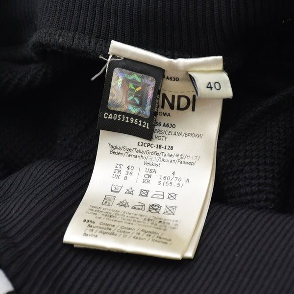 FENDI フェンディ × Fila フィラ Black Knit Logo Band Trim Jogger Pants サイズ40 ブラック イエロー ホワイト FAB156 A6JO 美品 中古 4a008300