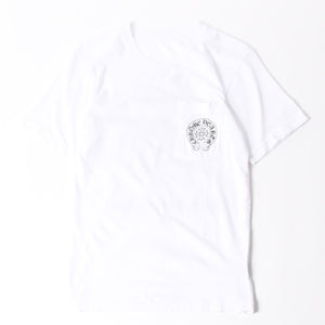CHROME HEARTS クロムハーツ ホノルル限定 半袖ポケットTシャツ ホースシュー CHロゴ CHシャイン スパイラルロゴ Sサイズ ホワイト 美品 中古 4a008310