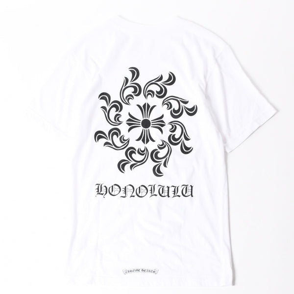 CHROME HEARTS クロムハーツ ホノルル限定 半袖ポケットTシャツ ホースシュー CHロゴ CHシャイン スパイラルロゴ Sサイズ ホワイト 美品 中古 4a008310