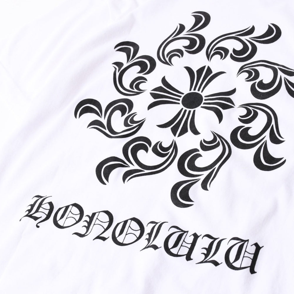 極美品 CHROME HEARTS クロムハーツ ホノルル限定 半袖ポケットTシャツ ホースシュー CHロゴ CHシャイン スパイラルロゴ Sサイズ ホワイト 中古 4a008310
