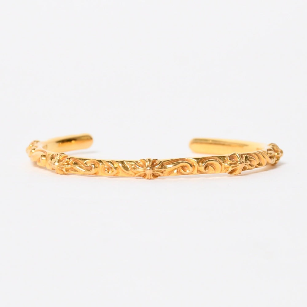 極美品 CHROME HEARTS クロムハーツ 22K SBT BAND BANGLE 22K SBT バンド バングル 重量約33.00g 22k/1998刻印 中古 4a008312