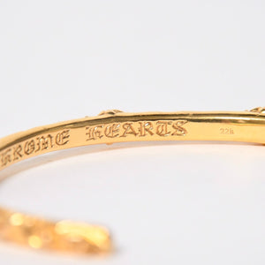 極美品 CHROME HEARTS クロムハーツ 22K SBT BAND BANGLE 22K SBT バンド バングル 重量約33.00g 22k/1998刻印 中古 4a008312