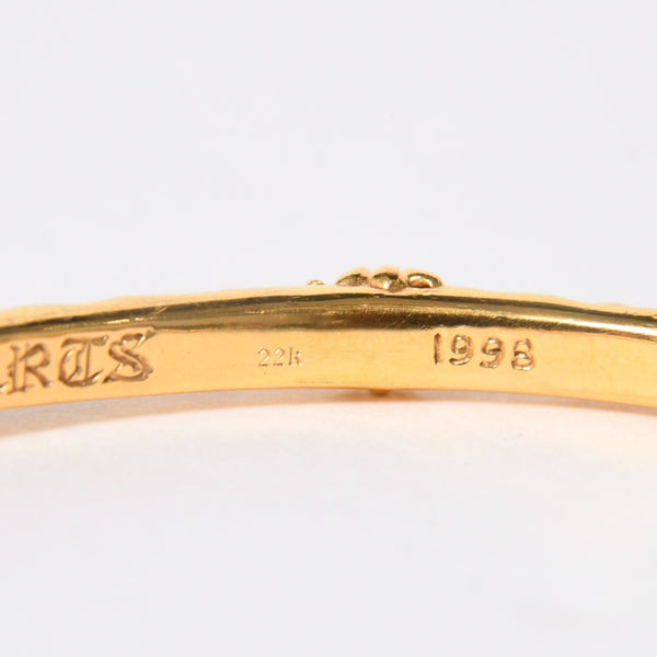 極美品 CHROME HEARTS クロムハーツ 22K SBT BAND BANGLE 22K SBT バンド バングル 重量約33.00g 22k/1998刻印 中古 4a008312