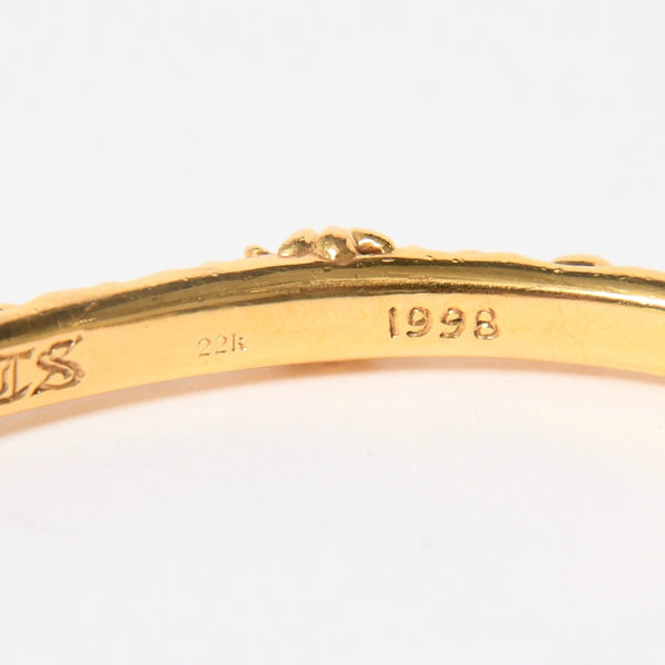 極美品 CHROME HEARTS クロムハーツ 22K SBT BAND BANGLE 22K SBT バンド バングル 重量約33.00g 22k/1998刻印 中古 4a008312