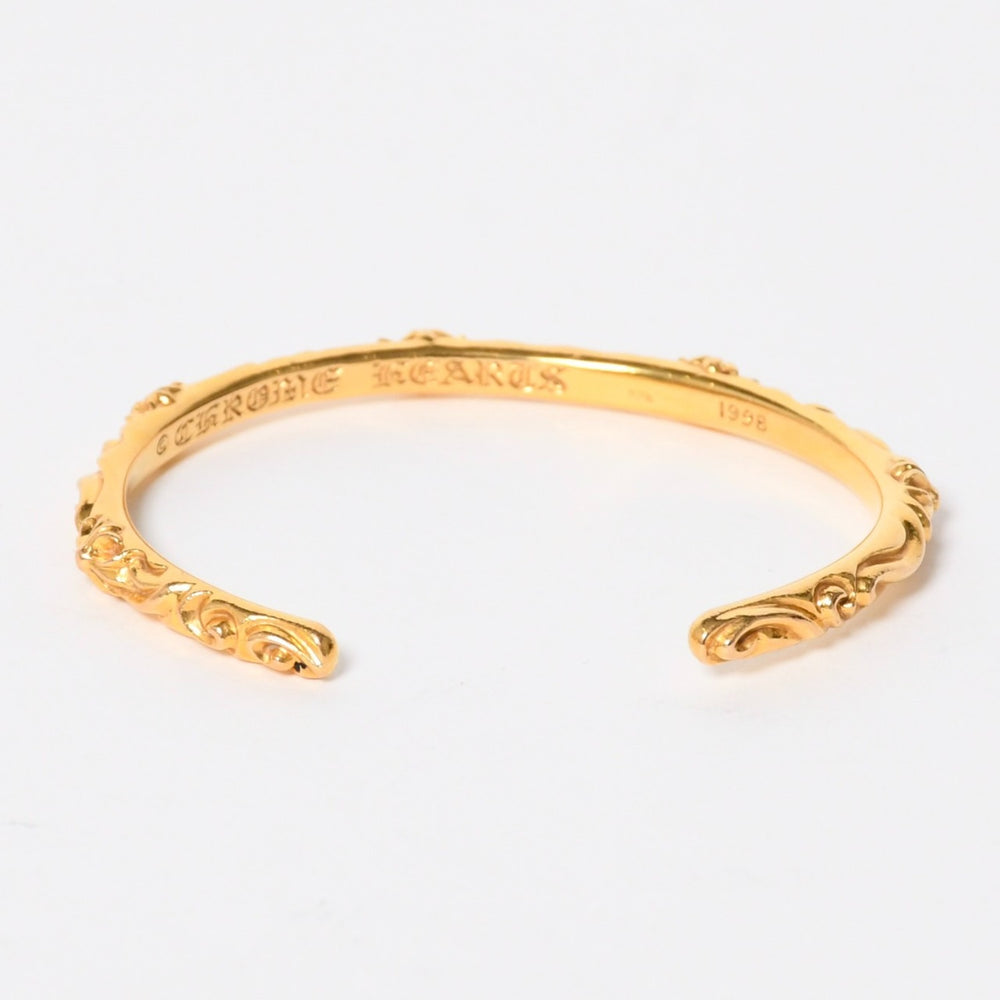 極美品 CHROME HEARTS クロムハーツ 22K SBT BAND BANGLE 22K SBT バンド バングル 重量約33.00g 22k/1998刻印 中古 4a008312