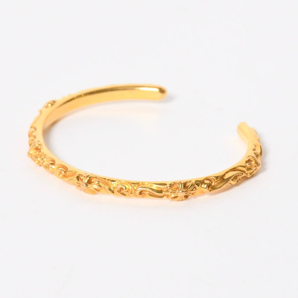 極美品 CHROME HEARTS クロムハーツ 22K SBT BAND BANGLE 22K SBT バンド バングル 重量約33.00g 22k/1998刻印 中古 4a008312