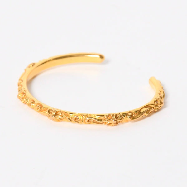 極美品 CHROME HEARTS クロムハーツ 22K SBT BAND BANGLE 22K SBT バンド バングル 重量約33.00g 22k/1998刻印 中古 4a008312