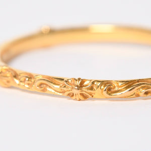 極美品 CHROME HEARTS クロムハーツ 22K SBT BAND BANGLE 22K SBT バンド バングル 重量約33.00g 22k/1998刻印 中古 4a008312