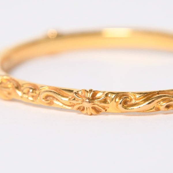 極美品 CHROME HEARTS クロムハーツ 22K SBT BAND BANGLE 22K SBT バンド バングル 重量約33.00g 22k/1998刻印 中古 4a008312
