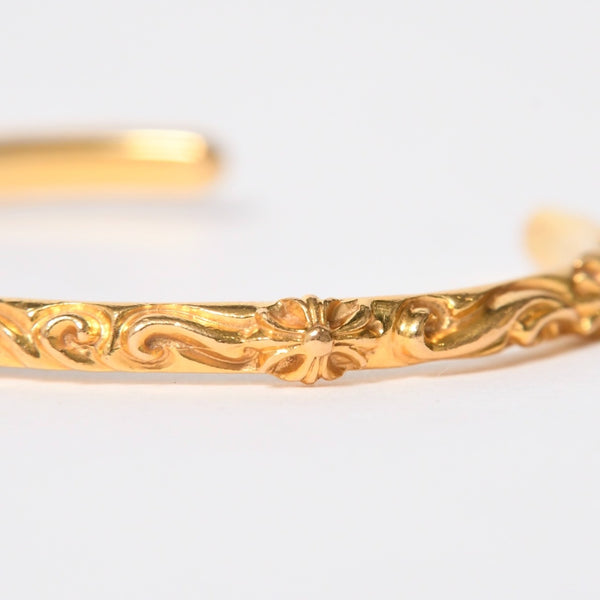 極美品 CHROME HEARTS クロムハーツ 22K SBT BAND BANGLE 22K SBT バンド バングル 重量約33.00g 22k/1998刻印 中古 4a008312