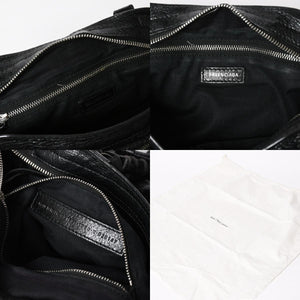 極美品 BALENCIAGA バレンシアガ クラシックシティ ショルダーバッグ 431621 レザー ブラック シルバー金具 中古 4a008318
