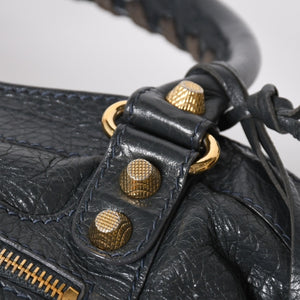 極美品 BALENCIAGA バレンシアガ ザ ファースト ハンドバッグ ショルダーバッグ グレー レザー 285434 ゴールド金具 中古 4a008336