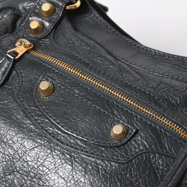 極美品 BALENCIAGA バレンシアガ ザ ファースト ハンドバッグ ショルダーバッグ グレー レザー 285434 ゴールド金具 中古 4a008336