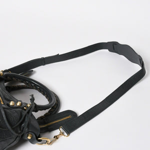 極美品 BALENCIAGA バレンシアガ ザ ファースト ハンドバッグ ショルダーバッグ グレー レザー 285434 ゴールド金具 中古 4a008336