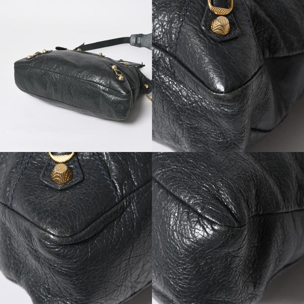 極美品 BALENCIAGA バレンシアガ ザ ファースト ハンドバッグ ショルダーバッグ グレー レザー 285434 ゴールド金具 中古 4a008336