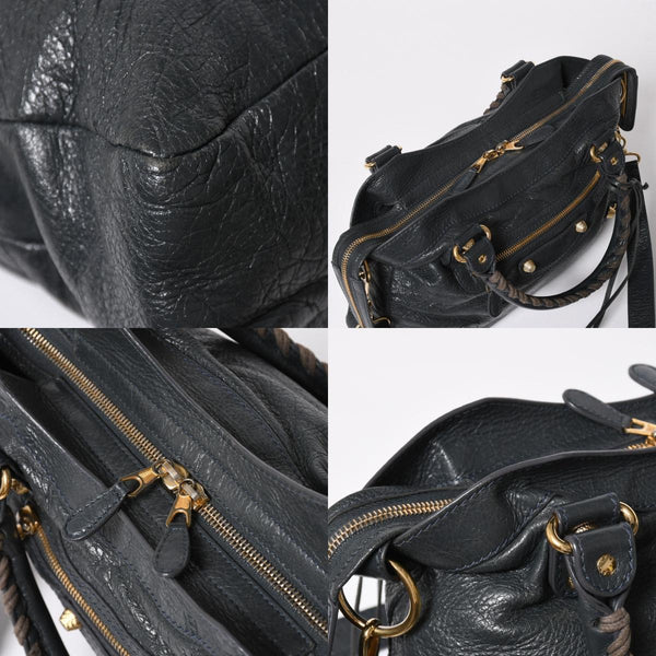 極美品 BALENCIAGA バレンシアガ ザ ファースト ハンドバッグ ショルダーバッグ グレー レザー 285434 ゴールド金具 中古 4a008336