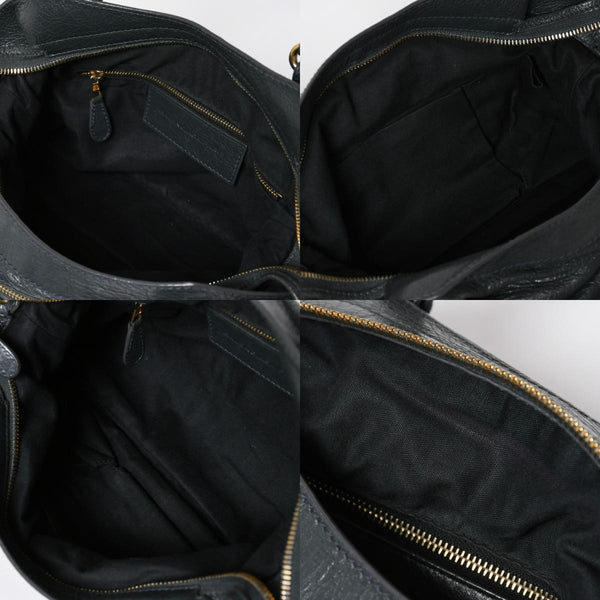 極美品 BALENCIAGA バレンシアガ ザ ファースト ハンドバッグ ショルダーバッグ グレー レザー 285434 ゴールド金具 中古 4a008336