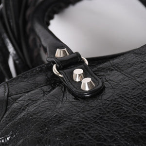 極美品 BALENCIAGA バレンシアガ クラシックシティ ショルダーバッグ 431621 レザー ブラック シルバー金具 中古 4a008318