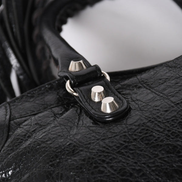 極美品 BALENCIAGA バレンシアガ クラシックシティ ショルダーバッグ 431621 レザー ブラック シルバー金具 中古 4a008318