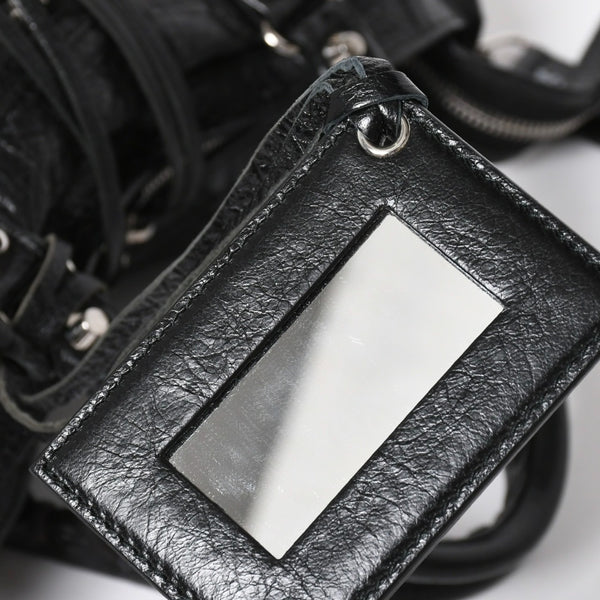 極美品 BALENCIAGA バレンシアガ クラシックシティ ショルダーバッグ 431621 レザー ブラック シルバー金具 中古 4a008318
