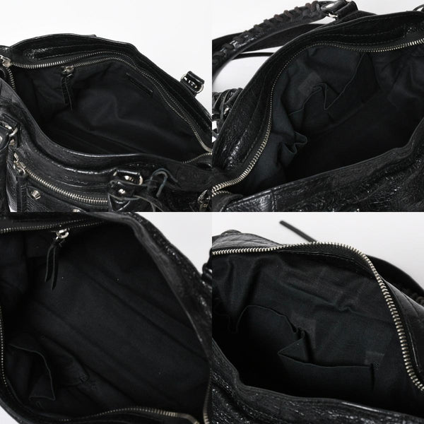極美品 BALENCIAGA バレンシアガ クラシックシティ ショルダーバッグ 431621 レザー ブラック シルバー金具 中古 4a008318