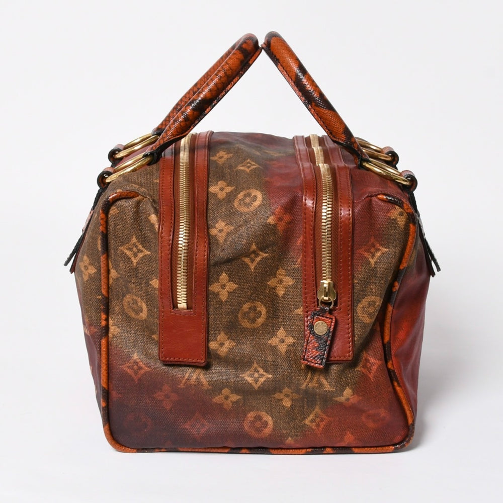 新品同様 LOUIS VUITTON ルイヴィトン リチャードプリンス ジョークス マンクレイジー ハンドバッグ M95737 ルージュ ゴールド金具 中古 4a008350