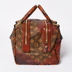新品同様 LOUIS VUITTON ルイヴィトン リチャードプリンス ジョークス マンクレイジー ハンドバッグ M95737 ルージュ ゴールド金具 中古 4a008350