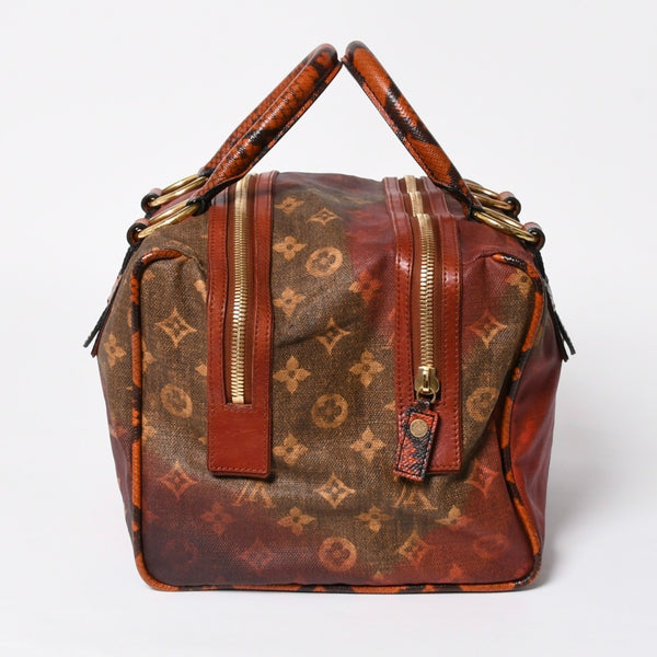 新品同様 LOUIS VUITTON ルイヴィトン リチャードプリンス ジョークス マンクレイジー ハンドバッグ M95737 ルージュ ゴールド金具 中古 4a008350