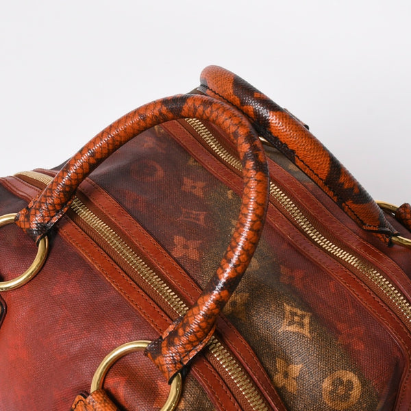 新品同様 LOUIS VUITTON ルイヴィトン リチャードプリンス ジョークス マンクレイジー ハンドバッグ M95737 ルージュ ゴールド金具 中古 4a008350