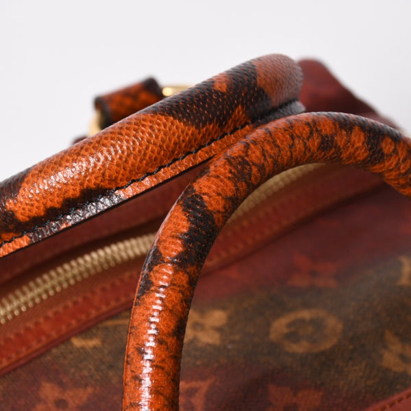 新品同様 LOUIS VUITTON ルイヴィトン リチャードプリンス ジョークス マンクレイジー ハンドバッグ M95737 ルージュ ゴールド金具 中古 4a008350