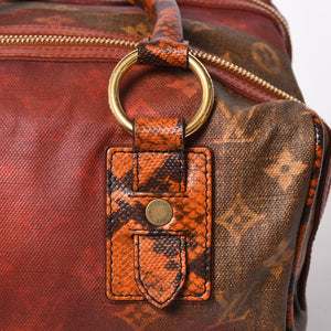 新品同様 LOUIS VUITTON ルイヴィトン リチャードプリンス ジョークス マンクレイジー ハンドバッグ M95737 ルージュ ゴールド金具 中古 4a008350