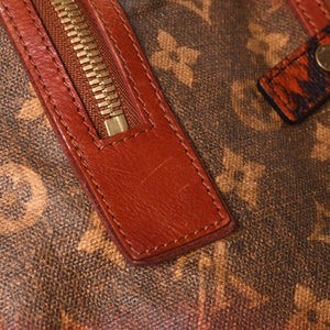 新品同様 LOUIS VUITTON ルイヴィトン リチャードプリンス ジョークス マンクレイジー ハンドバッグ M95737 ルージュ ゴールド金具 中古 4a008350