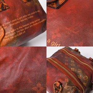 新品同様 LOUIS VUITTON ルイヴィトン リチャードプリンス ジョークス マンクレイジー ハンドバッグ M95737 ルージュ ゴールド金具 中古 4a008350
