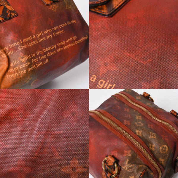 新品同様 LOUIS VUITTON ルイヴィトン リチャードプリンス ジョークス マンクレイジー ハンドバッグ M95737 ルージュ ゴールド金具 中古 4a008350