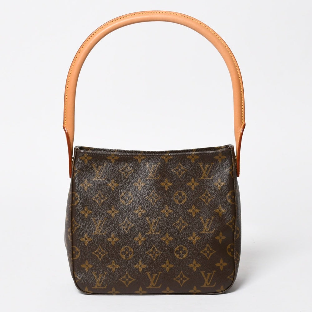 極美品 LOUIS VUITTON ルイヴィトン ルーピングMM ワンショルダーバッグ M51146 モノグラム PVC レザー ブラウン ゴールド金具 中古 4a008387