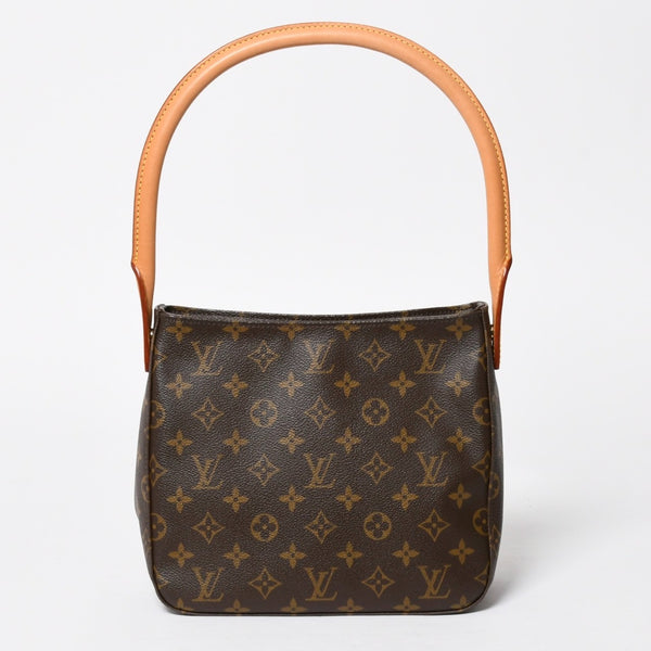 Very Good Condition LOUIS VUITTON Looping MM One Shoulder Bag M51146 Monogram PVC Leather Brown Gold Hardware Used 4a008387