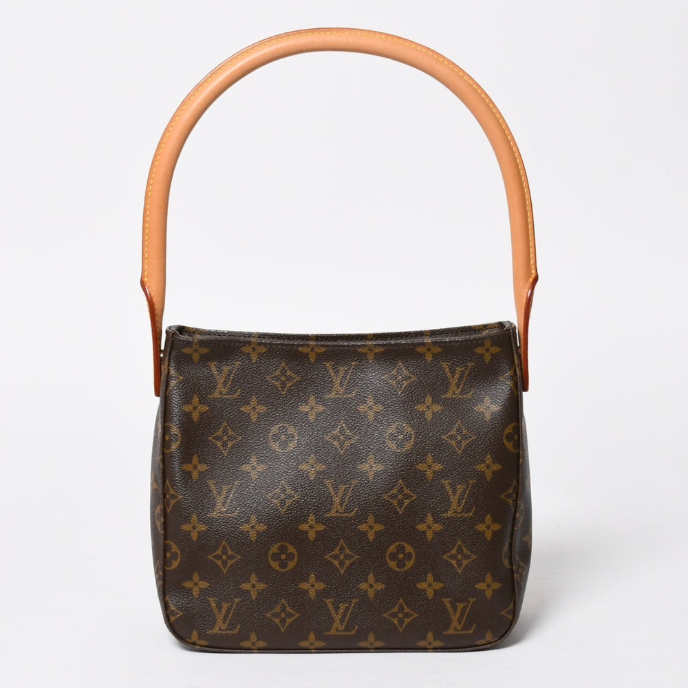 極美品 LOUIS VUITTON ルイヴィトン ルーピングMM ワンショルダーバッグ M51146 モノグラム PVC レザー ブラウン ゴールド金具 中古 4a008387
