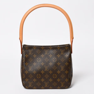 Very Good Condition LOUIS VUITTON Looping MM One Shoulder Bag M51146 Monogram PVC Leather Brown Gold Hardware Used 4a008387