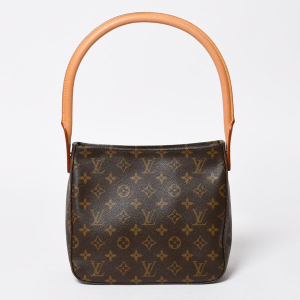 Very Good Condition LOUIS VUITTON Looping MM One Shoulder Bag M51146 Monogram PVC Leather Brown Gold Hardware Used 4a008387