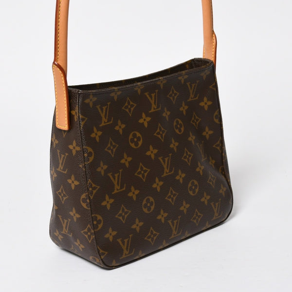 Very Good Condition LOUIS VUITTON Looping MM One Shoulder Bag M51146 Monogram PVC Leather Brown Gold Hardware Used 4a008387