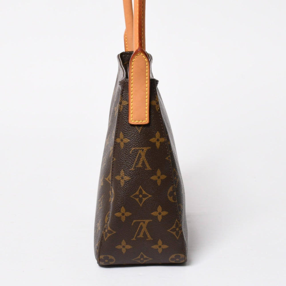 極美品 LOUIS VUITTON ルイヴィトン ルーピングMM ワンショルダーバッグ M51146 モノグラム PVC レザー ブラウン ゴールド金具 中古 4a008387