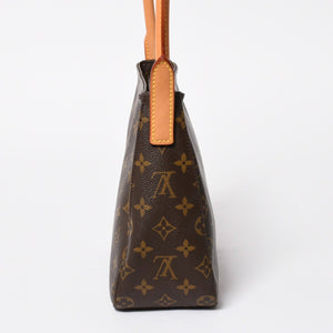 Very Good Condition LOUIS VUITTON Looping MM One Shoulder Bag M51146 Monogram PVC Leather Brown Gold Hardware Used 4a008387